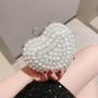 sac tendance 2024 Custom Popular Pearl Rhinestone Handbag Rose Pearl Evening Bags Ladies Heart Shiny Crystal Clutch Bag