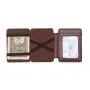 Slim magic wallet custom trifold design pu leather magic wallet for men and women with ID cards credit cards and elastic strap