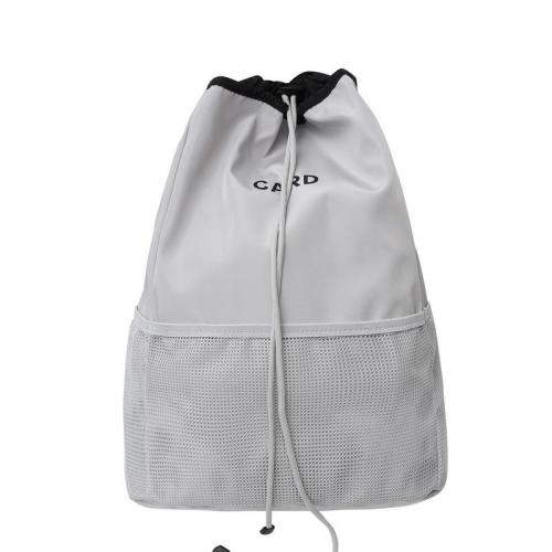 KBW077 New Fashion Drawstring Cuffed Backpack Men's and Women's Trend Large-capacity Mesh Backpack