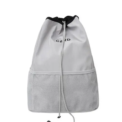 KBW077 New Fashion Drawstring Cuffed Backpack Men's and Women's Trend Large-capacity Mesh Backpack