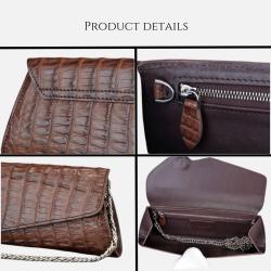 Custom Made Luxury Genuine Crocodile Skin Leather Women Ladies Evening Party Clutch Bag Purse