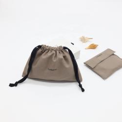 Wholesale Envelope Canvas Comb Mirror Packaging Pouch Beige Brown Cotton Makeup Cosmetic Envelope Bag
