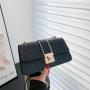 2024 New Small Square Bags Pu Leather Solid Zipper Fashion Single Shoulder Messenger Bag With Chain Ladies Handbag