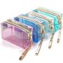 Waterproof Cosmetic Bags PVC Transparent Zippered Toiletry Bag with Handle Strap Portable Clear Makeup Bag Pouch for Bathroom