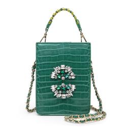 2024 Custom Luxury Crocodile PU Diamond Handbag For Women Jewelry Shoulder Bag