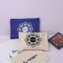 Eco-Friendly Organic Cotton Canvas Travel Cosmetic Bag Custom Screen Printing Canvas Makeup Pouch