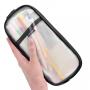 Gelory Zipper Pencil Case Stationary Organizer Makeup Bag Simple Custom Transparent Mesh Pencil Pouch for travel office