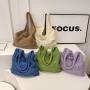 HR650 Women's Bag Knit Woven Hollow Mesh Pocket Fashion Working Bag Comfortable Portable Shoulder Female Girl Shopping Fruit Bag