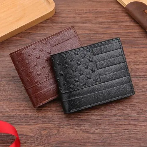 Multi-card space money clip creative fashion embossed horizontal section business short men's wallet leisure money clip man