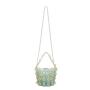 2024 Wholesale Small Fresh Handmade acrylic  Beaded Daisy Portable Bucket Bag Round Hollow Beaded Shoulder Messenger Bag