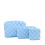Fashion Customize Printing Travel Makeup Bag Nylon Embroidery Organizer Checked Pouch Women Cosmetic Bags & Cases