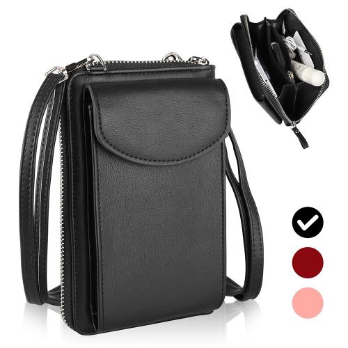 Soft and Durable PU Leather Crossbody Cell Phone Bag for Women Wallet Purse
