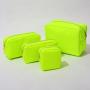 Stock New Neon Green Large Capacity Nylon Travel Wash Bag Set Personalized DIY Patches Logo Cosmetic Pouch