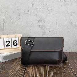 ZWY319 Wholesale Men Vintage PVC Leather Crossbody Bag Daily Casual Simple Shoulder Bag Customizable Travel Outdoor Storage Bag