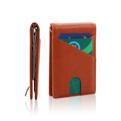 Custom Men Rfid Blocking Money Clip Wallet PU Leather Money Clips Wallet For Men