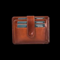 Full grain nice slim vegetable tanned RFID blocking card holder wallet card case leather card holder