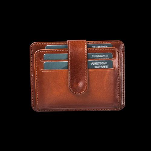 Full grain nice slim vegetable tanned RFID blocking card holder wallet card case leather card holder