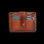 Full grain nice slim vegetable tanned RFID blocking card holder wallet card case leather card holder
