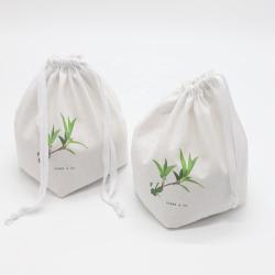 Square Bottom Cotton Drawstring Cotton Gift Candle Packaging Pouch Organic Cotton Muslin Dust Cosmetic Travel Makeup Bag
