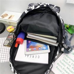 New Large Capacity Graffiti Student Bag Street Cool Male Backpack Female College Student Travel Bag