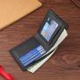 New men's wallet short multi-card fashion leisure money clip male youth thin section two fold horizontal soft leather wallet