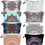 2024 Boho Style Mandala Flowers Digital Printing Zipper Cosmetic Bag Waterproof Travel Makeup Toiletry Pouch