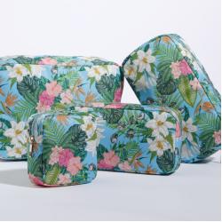 Cartoon Lovely Summer Flower Princess 2022 New Promotional Nylon 3 Piece Set Folded Creative Designer Floral Print Cosmetic Bag