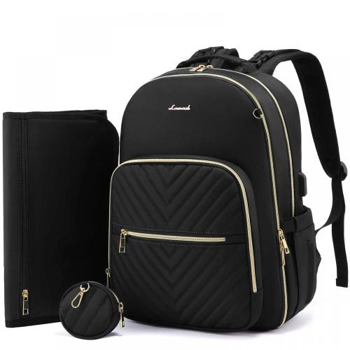 LOVEVOOK wholesale 2022 New Designer Luxury Waterproof Quilted Mommy Bags with USB custom Baby Diaper Bag women travel Backpacks