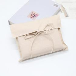 Promotion Cotton Twill Fabric Envelope Dust T-Shirt Clothes Backpack Packaging Bag Gift Jewelry Pouch With Bow
