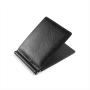 Superb quality saffiano genuine leather mens wallet rfid slim short wallet with money clip inside