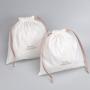 High Quality White Cotton Dust Bag For Skincare Products Custom Logo Drawstring Cosmetic Makeup Muslin Pouch