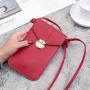 Factory direct lock buckle crossbody bag pu leather touch screen mobile phone wallet women female retro student small money clip