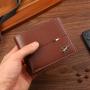 Hot Selling Men's Waterproof PU Leather Wallet Casual Short Bank Credit Card Holder and Change Bag Cross-Border Hot Item