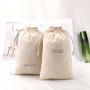 OEM Free Sample Custom Logo Printing 100% Cotton Craft Gift Packaging Muslin Drawstring Colico Dust Pouch Bag