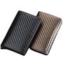 ZR296 Vintage Carbon Fiber Automatic Elastic Card Aluminum Alloy RFID Card Box Anti-theft Brush Card Clip Shield