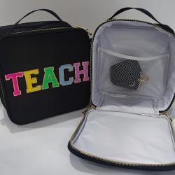 Custom Printed Logo Multi-colors Portable Lunch Bag Large Insulated Tote Bag Thermal Lunch Cooler Bag For School Kids