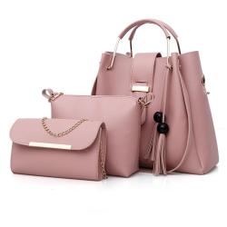 CCF87 New Fashion Women Messenger Bag Portable Lady Handbag 3Pcs Bag Sets PU Leather Handbag Sets For Women
