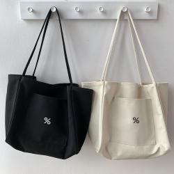 Simple Korean Student Large Capacity Shopping Shoulder Bag Literary Canvas Tote Handbag Wholesale