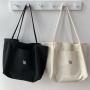 Simple Korean Student Large Capacity Shopping Shoulder Bag Literary Canvas Tote Handbag Wholesale