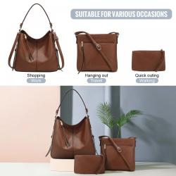 Realer  2022 Vintage Soft PU Leather Women Tote Hand bags Fashion Large Hobos Shoulder Bags Ladies Purses and Handbags