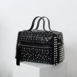 top selling ladies handbag women bag leopard print material hand bag for women high-capacity diamond rivet ladies bag supplier