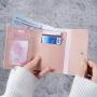Simple short women's wallet student ticket holder multifunctional card bag tri-fold ultra-thin section glossy wallet purse
