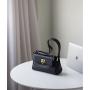 2022 ISO BSCI Female Elegant Mini Shoulder Lichi Leather Underarm Bags Ladies Solid Color Armpit Handbags Women Crossbody Bag