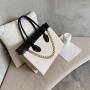 Fashion Large Capacity Women's Bag Fashion Contrast Color Versatile Chain Handbags Ladies Crocodile Pu One Shoulder Tote Bag