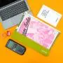 Gelory Clear File Organizer Folders Plastic Transparent Bag File Green Pouch A4 Document Bag