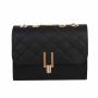 2023 New Small Square Diamond Lattice Bag Pu Solid Zipper Fashion Single Shoulder Messenger Bag With Chain Ladies Handbag