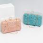 Colorful gravel embellished clutch bag chain shoulder bag elegant clutch evening bags for ladies