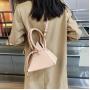 2024 Custom Logo Pyramid Vegan Leather Handbag For Women Fashion Drawstring Bag