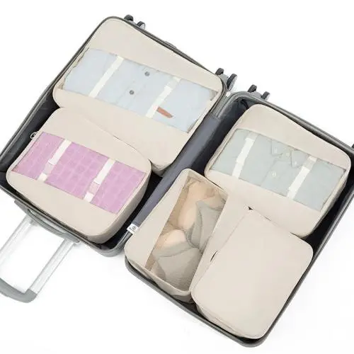 guangdong factory customize pretty design water proof strong travel compression packing cube set for suitcase