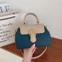Color blocking 2024 new fashionable retro shoulder crossbody bag